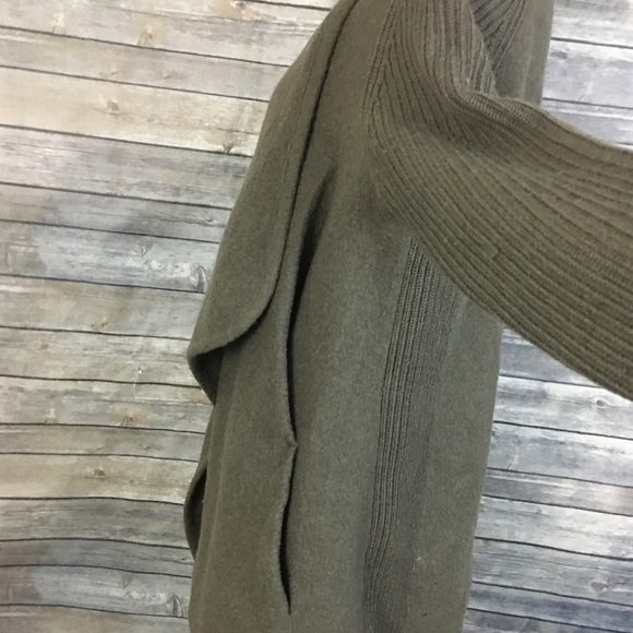 Vince Brown Boiled Wool Sweater Jacket - Picture 6 of 8